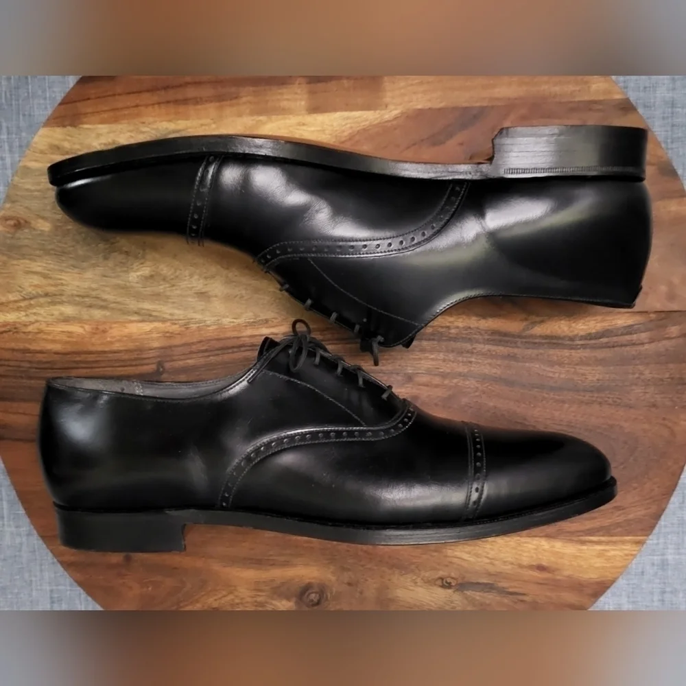 E.T. WRIGHT Dress Oxford Cap Toe Black Size 13 B